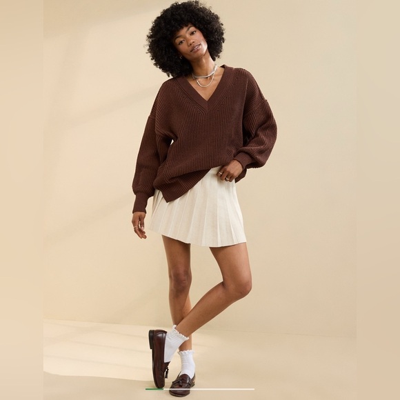Aerie Pleated Sweater Mini Skirt - Picture 1 of 6